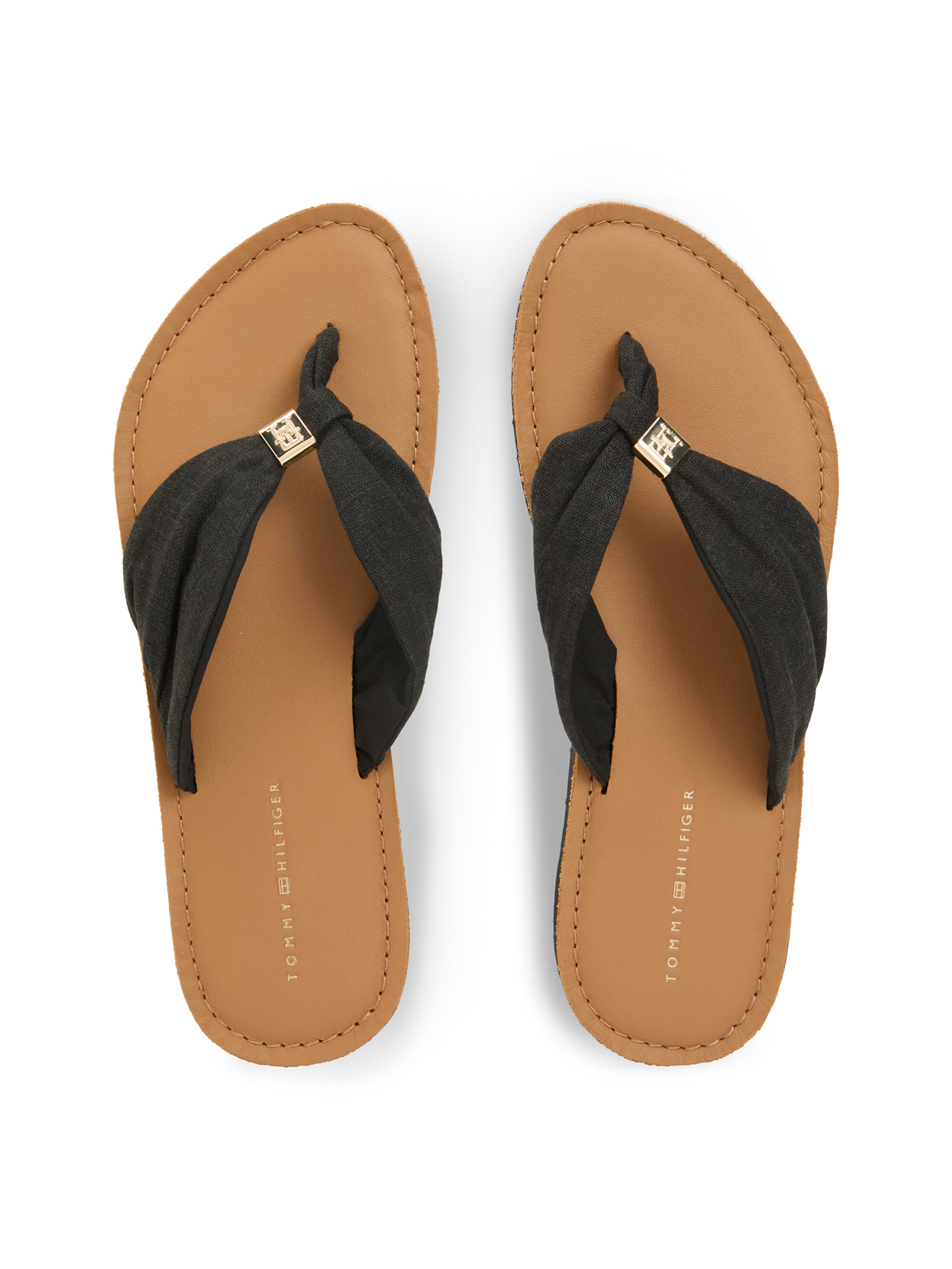 TOMMY HILFIGER Ujjelválasztó-pántos szandál - fekete