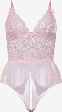 Orchibelle Lingerie Bodysuit 'Ouvert' in Pink: front