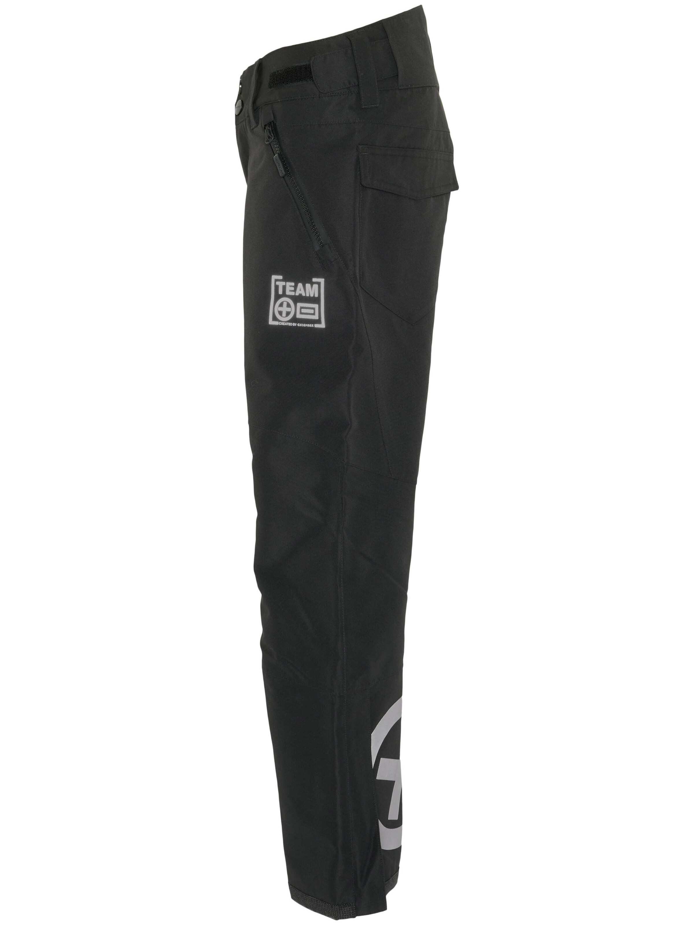 CHIEMSEE Regular Workout Pants ' mit reflektierendem Logo Print ' in Black