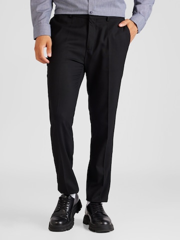 TOPMAN Slimfit Kalhoty s puky – černá: přední strana
