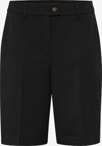 Fransa Slim fit Pleated Pants in Black: front
