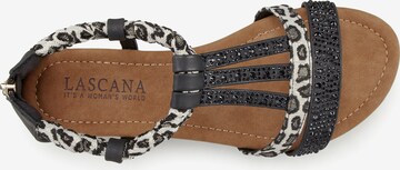 LASCANA Sandalen met riem in Zwart