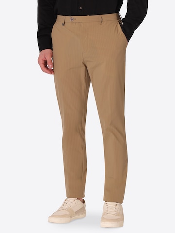 Distretto12 Regular Chino 'CARRUBO' in Bruin: voorkant