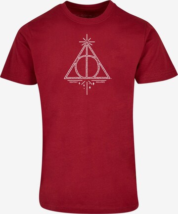 ABSOLUTE CULT Shirt 'Harry Potter - Death Hallows' in Red: front