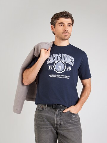 JACK & JONES Koszulka 'JJMAKO' w kolorze niebieski: przód