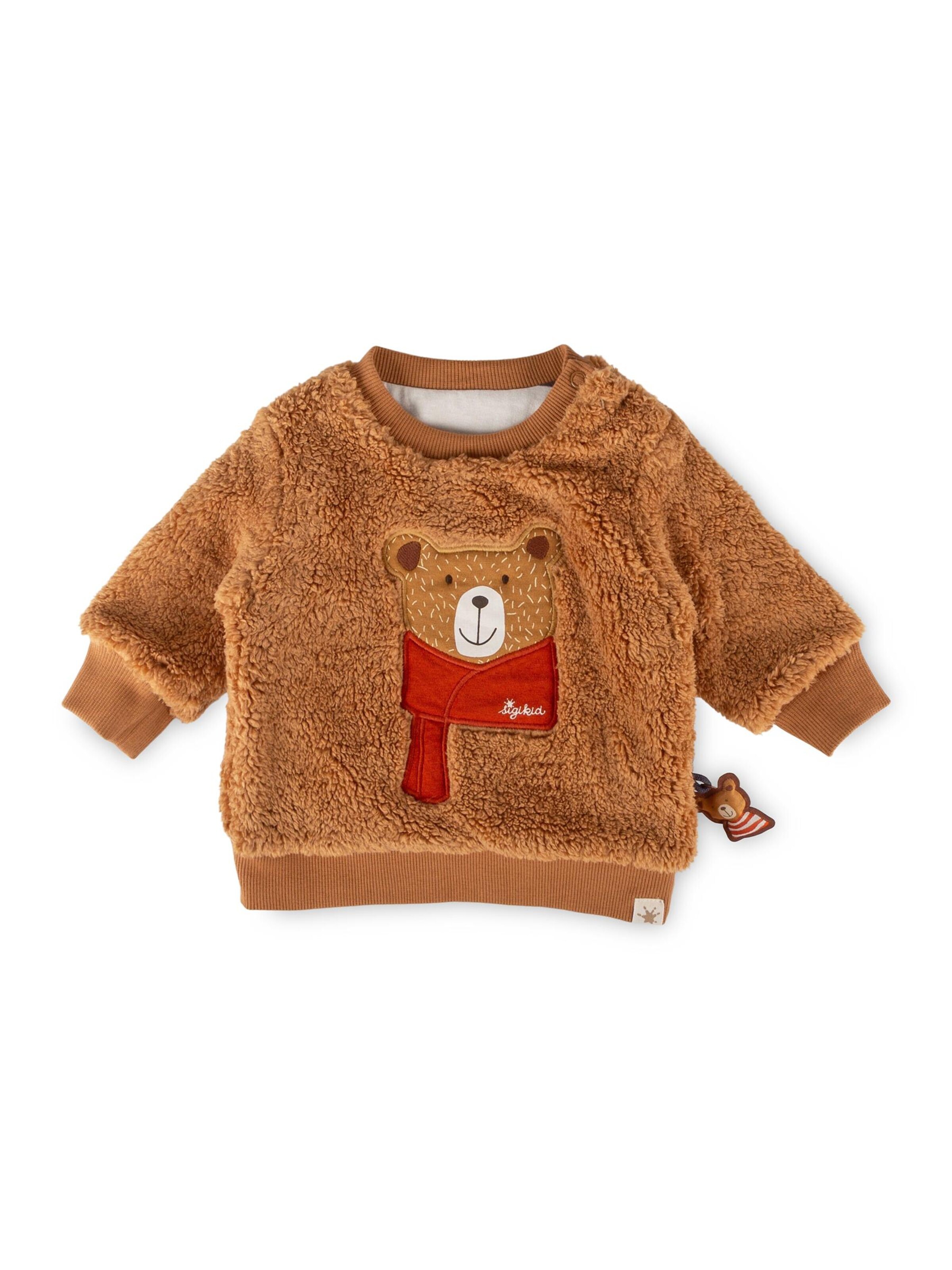 SIGIKID Sweatshirt 'Teddyshirt Winterbär'‌‌‌ in Braun: Vorderseite