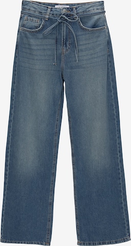 Wide leg Jeans de la Pull&Bear pe albastru: față