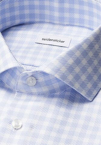 SEIDENSTICKER Slim fit Zakelijk overhemd 'Schwarze Rose' in Blauw