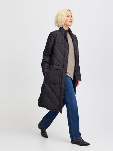 PULZ Jeans - Abrigo de entretiempo 'Katalin' en negro: frente