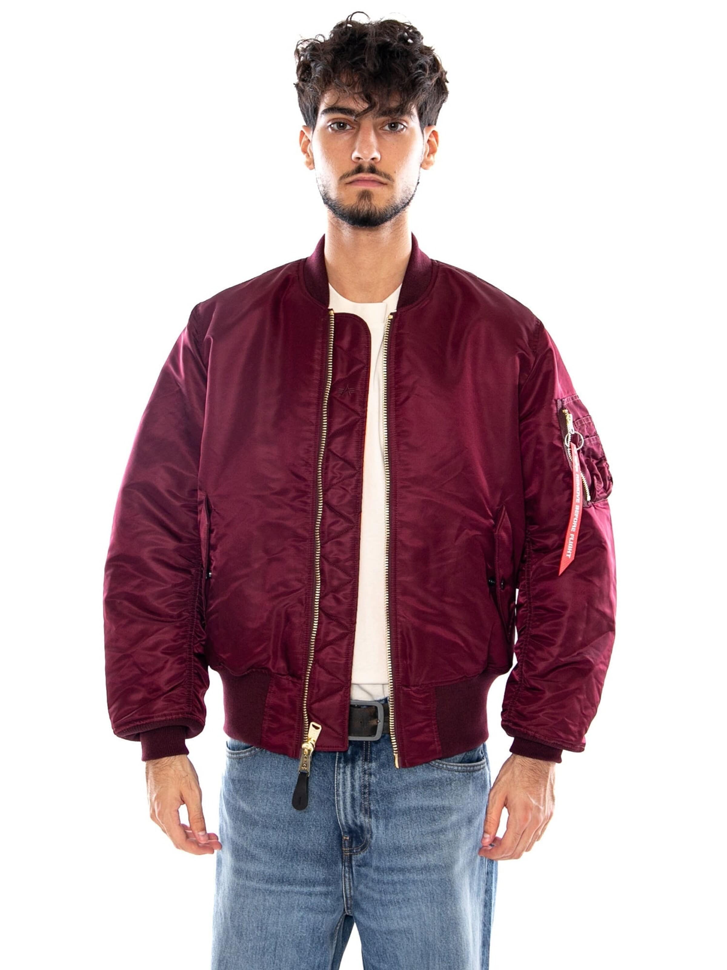 ALPHA INDUSTRIES Between-Season Jacket 'MA-1 HERITAGE BOMBER JACKET DARK CHERRY' in XS in Red, Item view