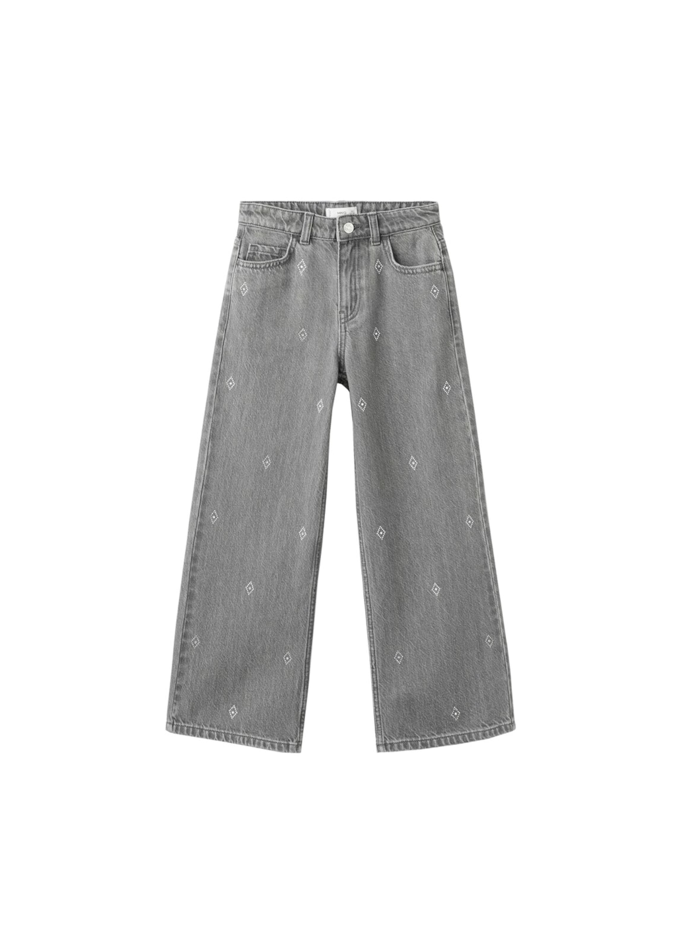 MANGO KIDS Wide leg Jeans 'Ollie' in Grey: front