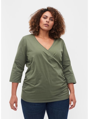 Zizzi - Blusa 'Eagnes' en verde: frente