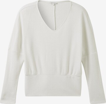 Sweat-shirt TOM TAILOR en blanc : devant