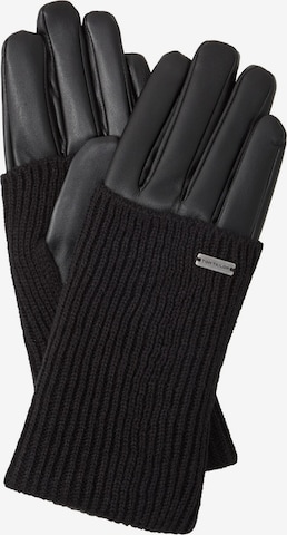 TOM TAILOR Full finger gloves in Black: front