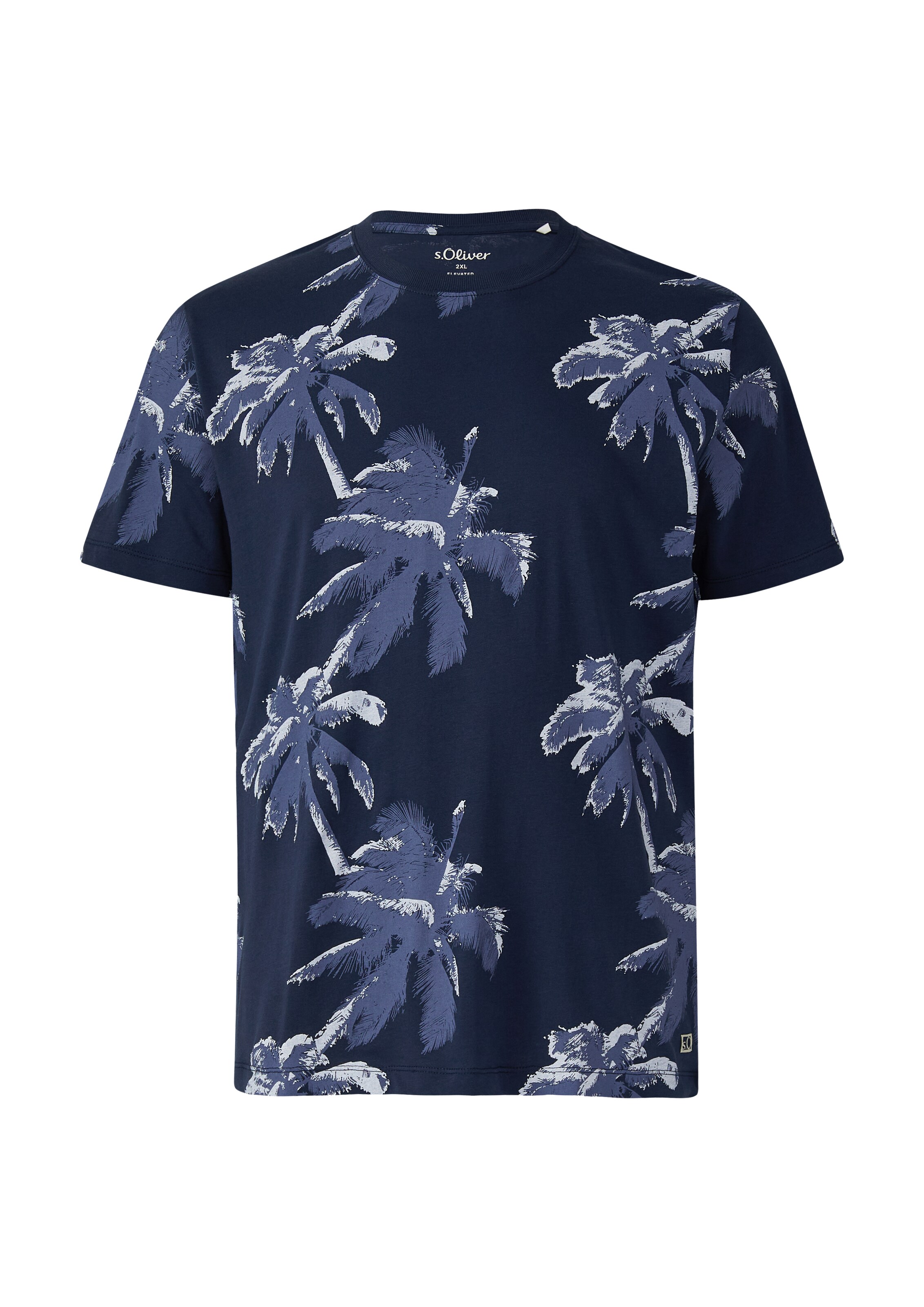 s.Oliver Men Big Sizes Shirt in Blue: front