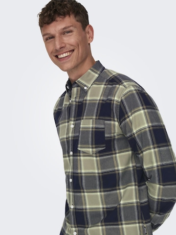 Only & Sons Regular fit Overhemd 'Alvaro' in Groen