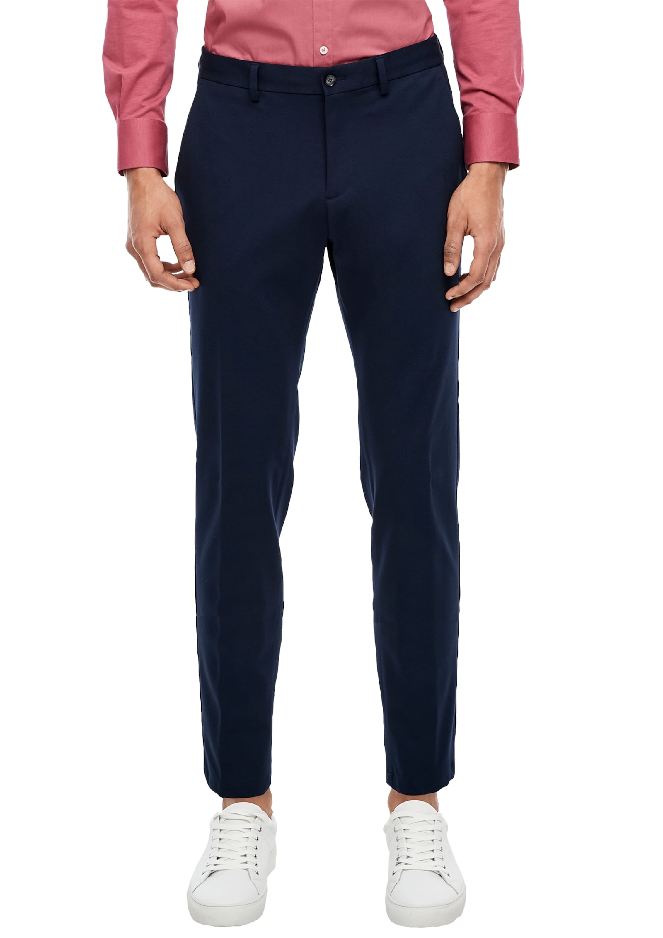 Coupe slim Pantalon chino s.Oliver BLACK LABEL en bleu : devant