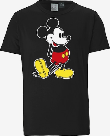 LOGOSHIRT T-Shirt 'Mickey Mouse – Classic' in Schwarz: Vorderseite