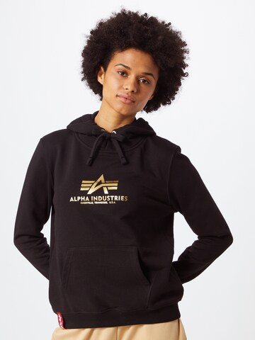 ALPHA INDUSTRIES Sweatshirt in Zwart: voorkant