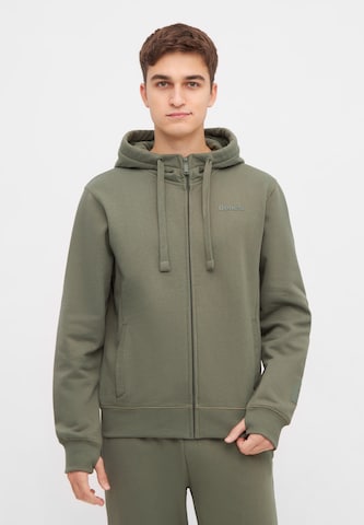 BENCH Zip-Up Hoodie in Green: front