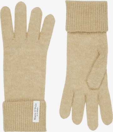 Marc O'Polo Full Finger Gloves in Beige: front