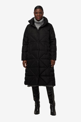 Ulla Popken Winter Coat in Black: front