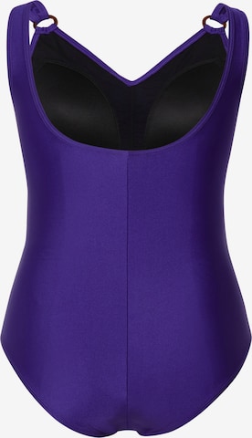 Ulla Popken Bralette Swimsuit in Purple