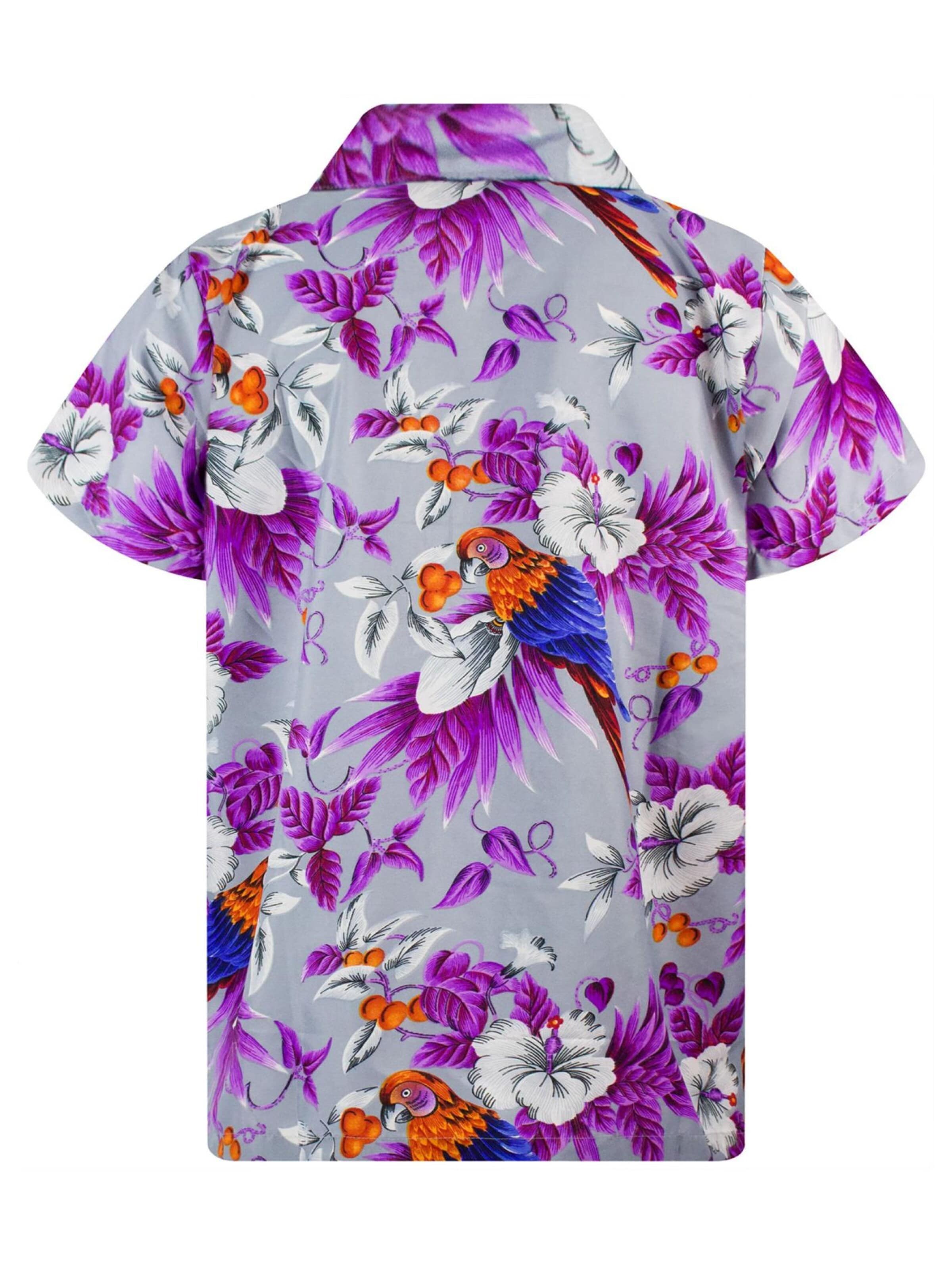 King Kameha Shirt 'Cherryparrot'‌‌‌‌‌‌‌‌ in Grau