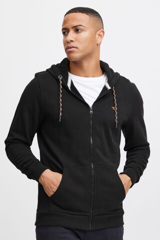 BLEND - Sudadera con cremallera en negro: frente
