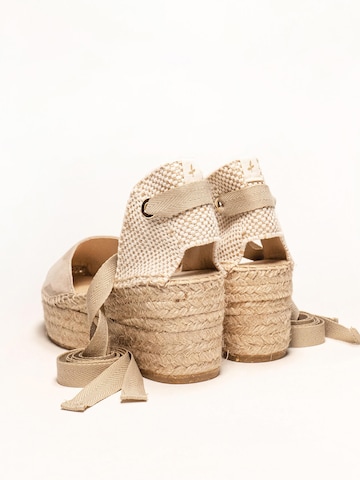Sandalo 'Alpargata Cuña 6 cm' di Alhamas in grigio