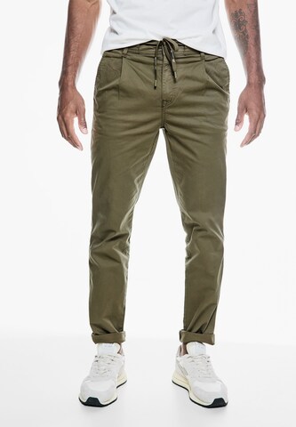 Street One MEN Loose fit Chino Pants in Green: front