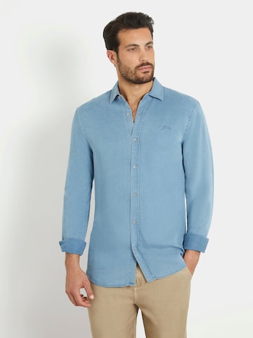 GUESS Regular fit Button Up Shirt in Blue: front