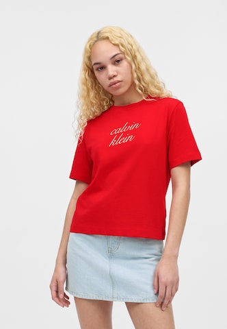 Calvin Klein Jeans Тениска в червено: отпред