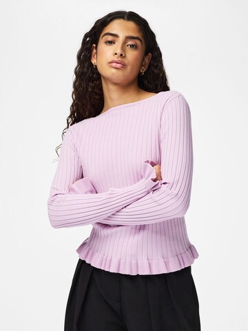 PIECES Gebreid vest 'PCRagnhild' in Lila