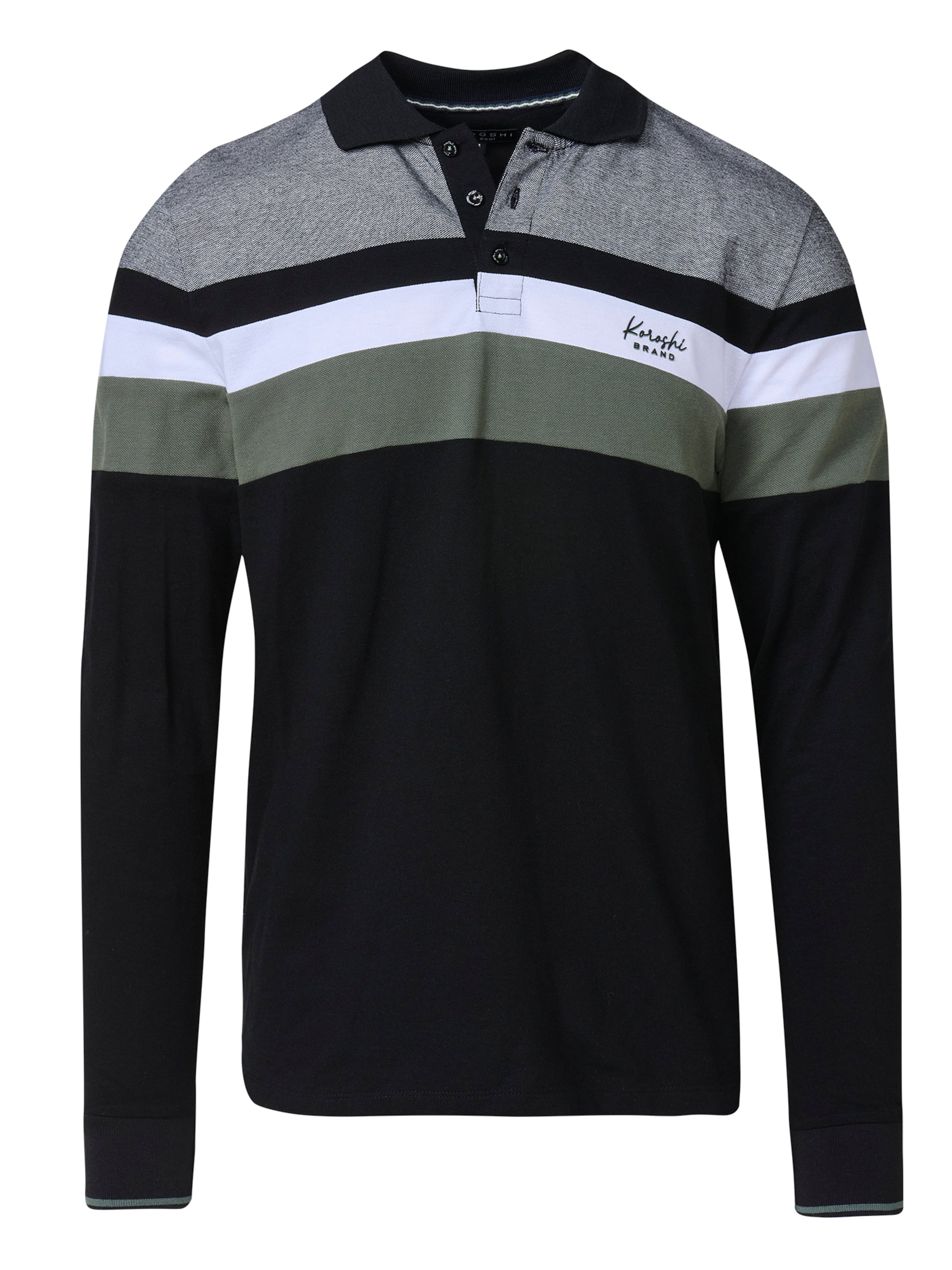 KOROSHI Tričko - sivá melírovaná / kaki / čierna / biela, Produkt