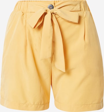Koton tavaline Voltidega püksid, värv kollane: eest vaates