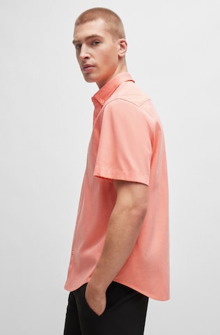 BOSS Regular fit Button Up Shirt in Orange
