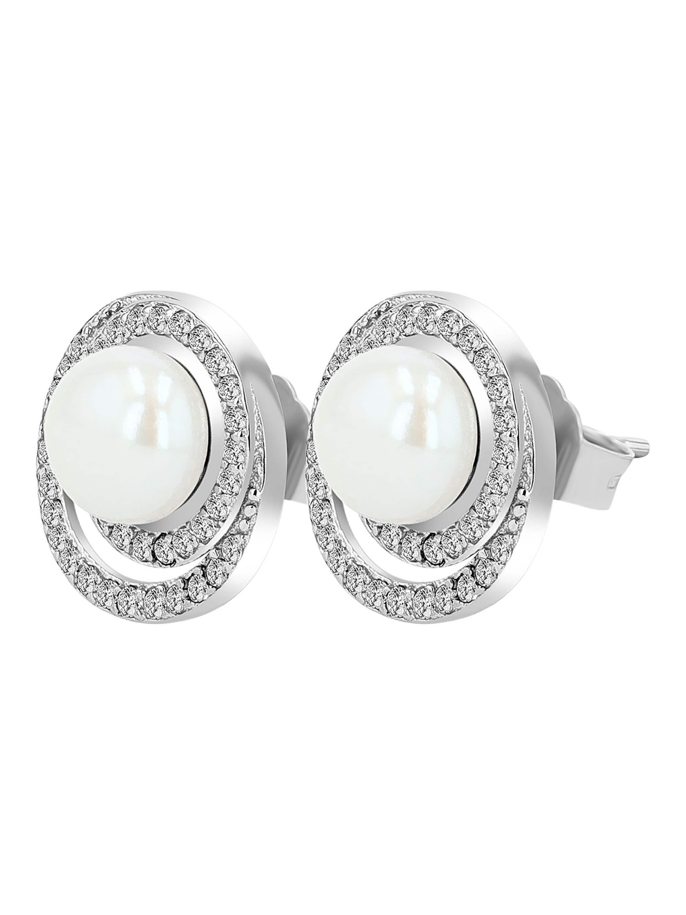Akzent Earrings 'Lucienne, 925 Sterlingsilber, langlebig' in Silver: front