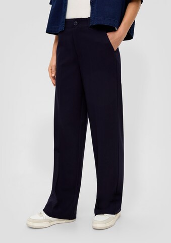 s.Oliver Wide leg Pleat-Front Pants in Blue: front