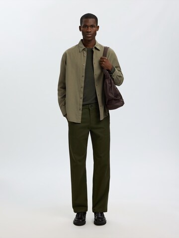 SELECTED Regular fit Button Up Shirt 'SLHNOAH' in Green