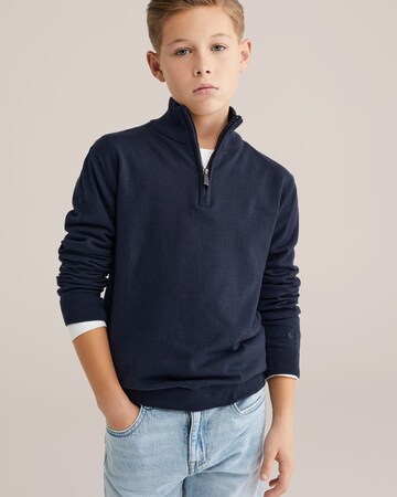 WE Fashion Свитер в Синий: спереди