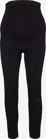 OCEANSAPART Skinny Workout Pants 'Mila' in Black: front
