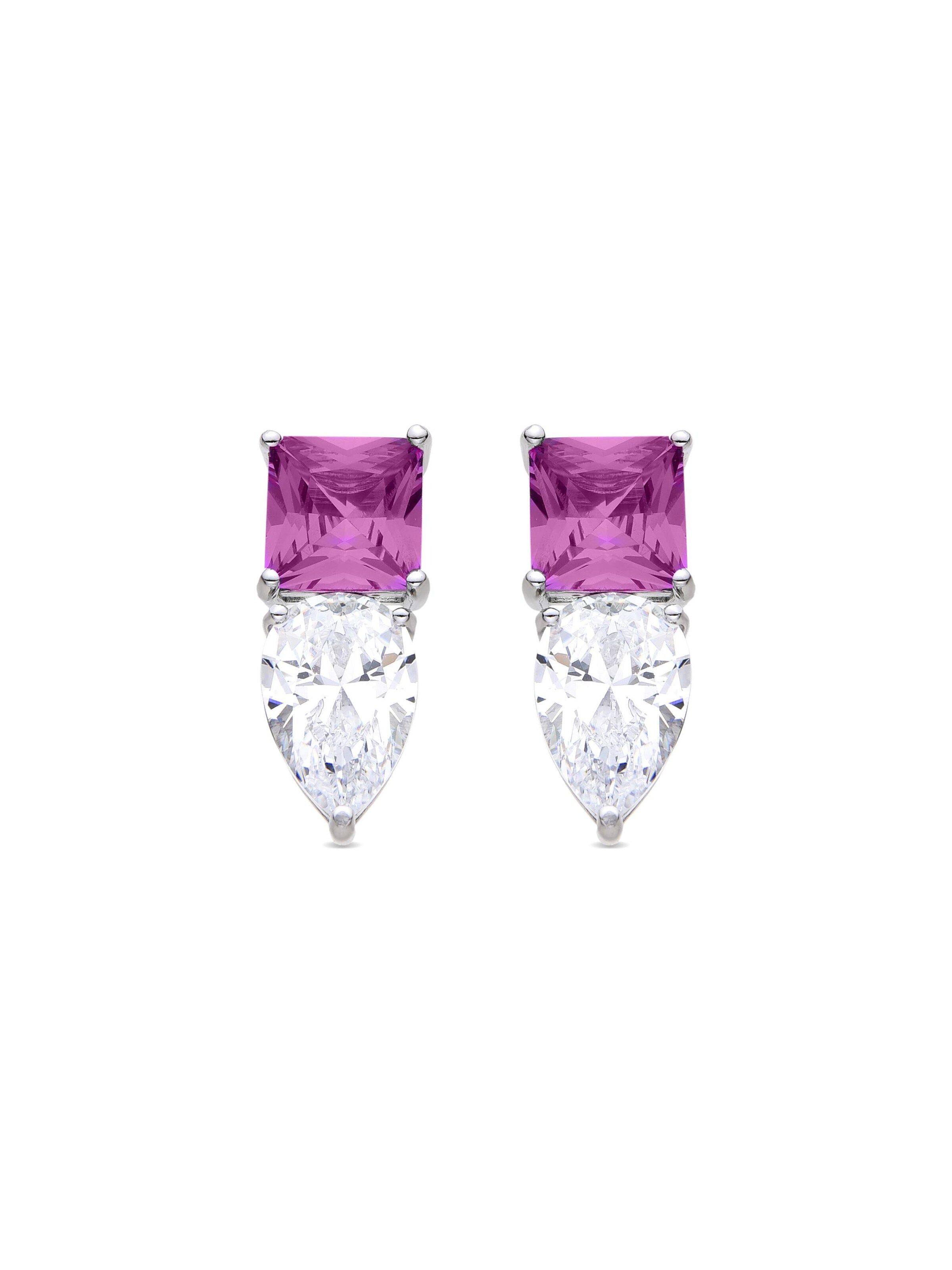 Luxenter - Pendientes 'Nayog' en rosa: frente