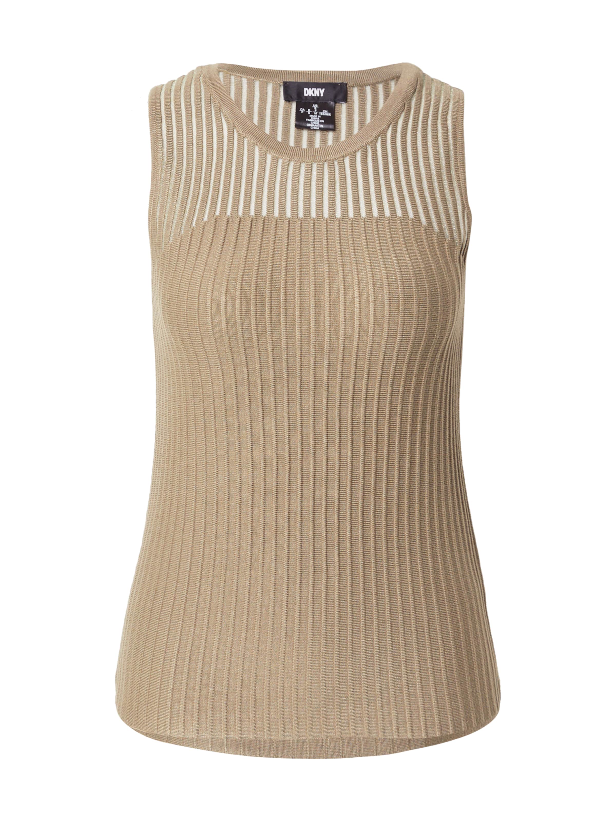 DKNY Плетен топ в сиво: отпред