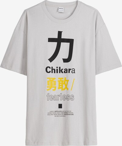 Bershka T-Shirt en jaune d'or / gris / noir, Vue avec produit