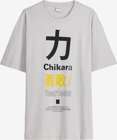 Bershka T-Shirt in goldgelb / grau / schwarz, Produktansicht