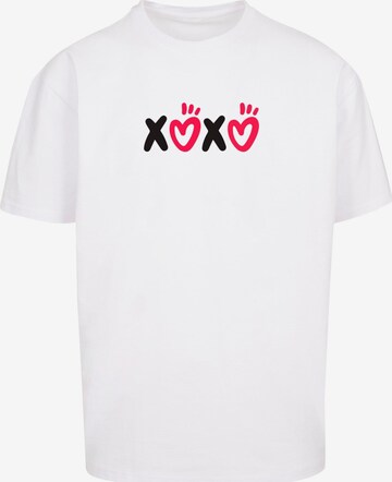 Maglietta 'Valentines Day - XOXO' di Merchcode in bianco: frontale