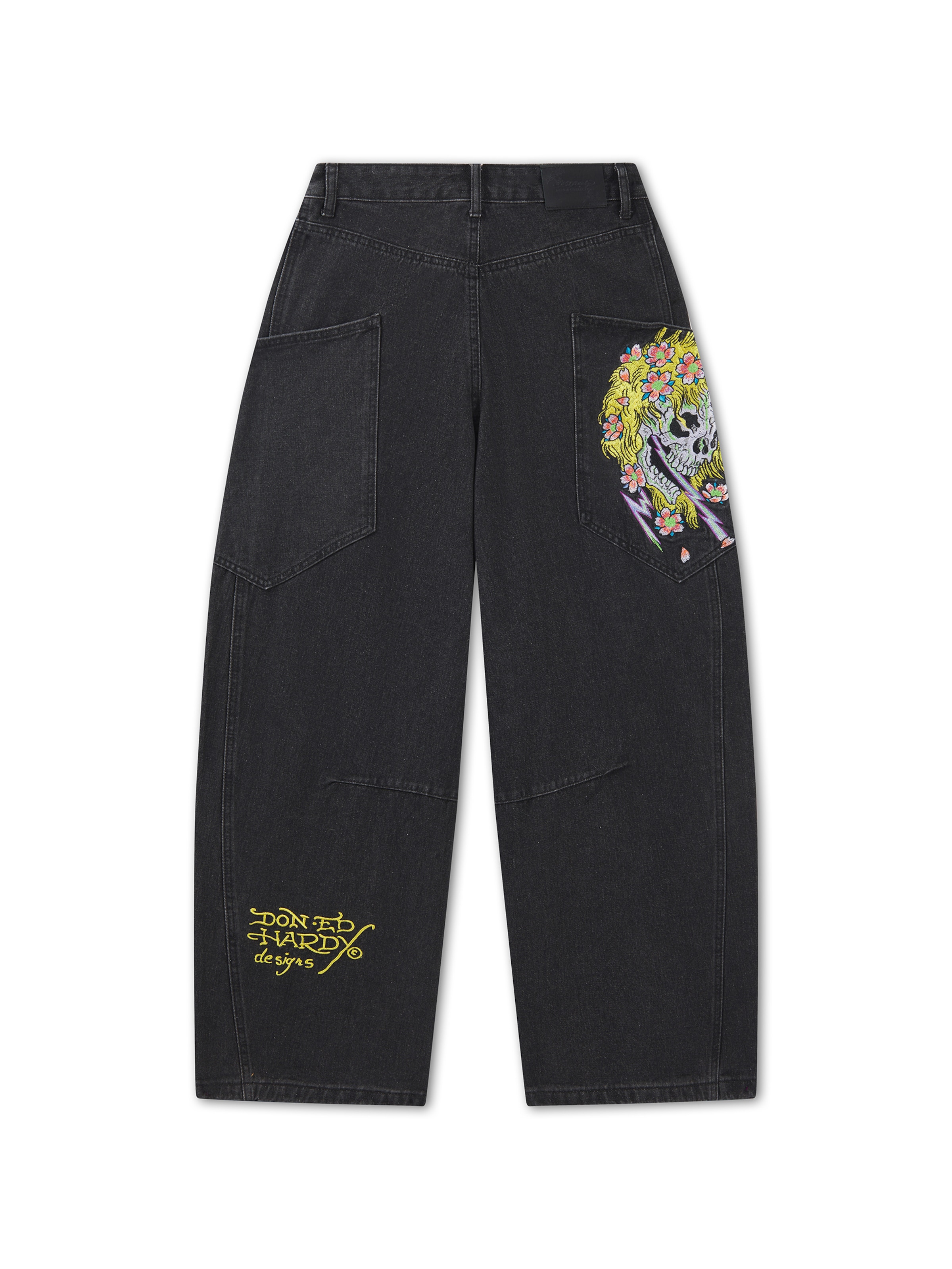 Ed Hardy Barrel Jeansy 'Gothic Skull' w kolorze czarny