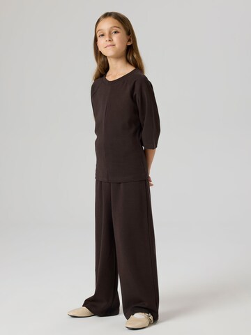 NAME IT - Pierna ancha Pantalón en marrón