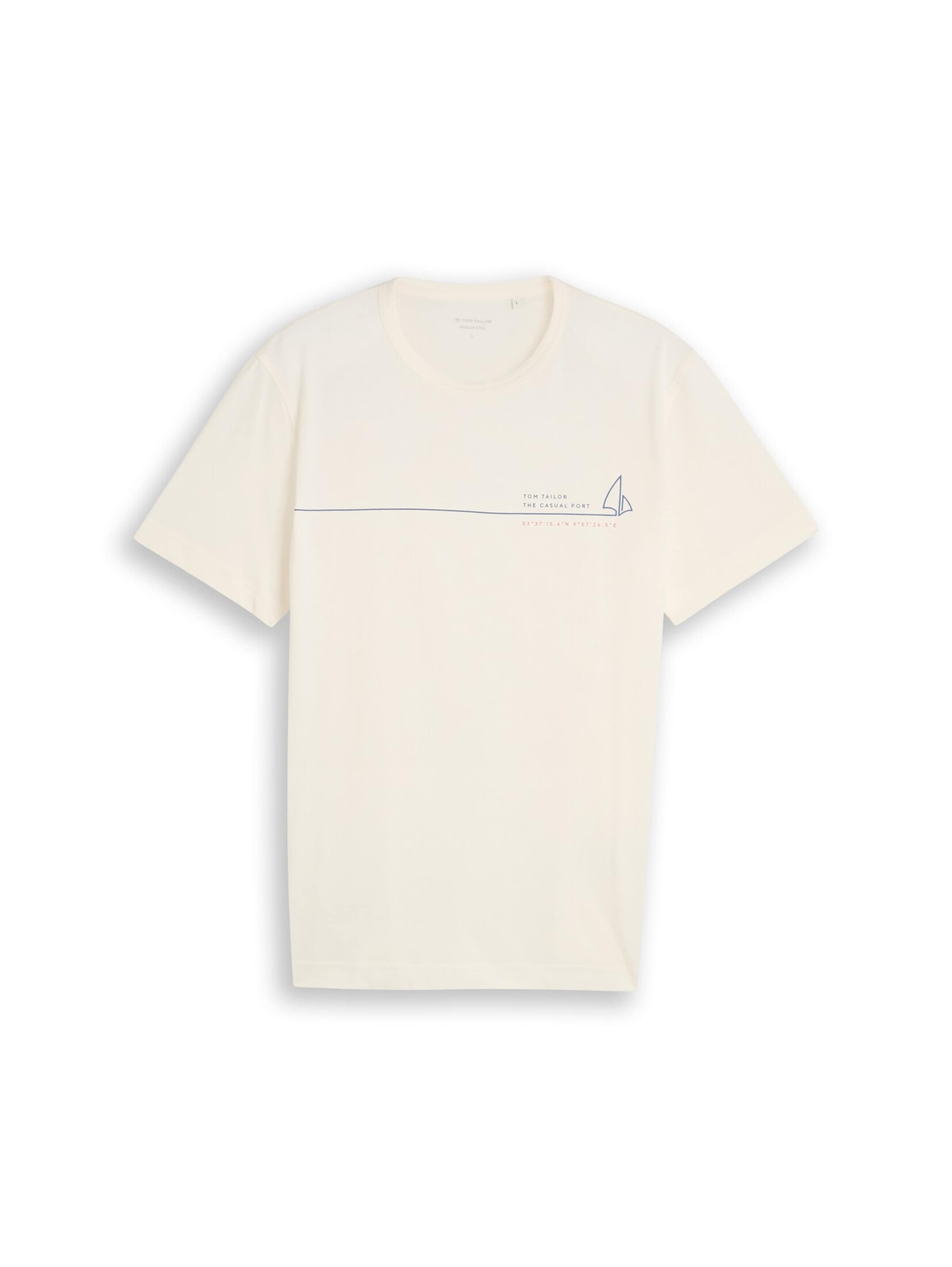 TOM TAILOR Shirt in XXL in de kleur Beige / Blauw / Rood, Productweergave